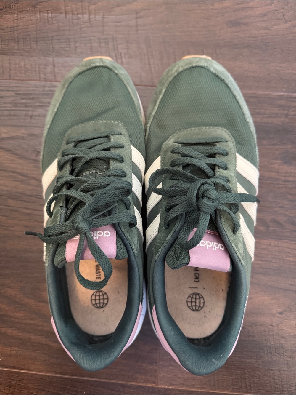 Adidas Women's Olive Green & Pink Retro Runner Sneakers